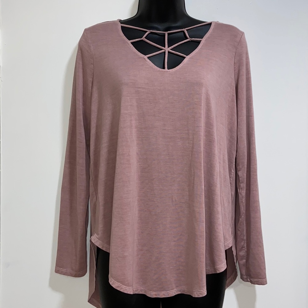 American Eagle Strappy Long Sleeve T-shirt | Rose